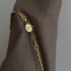 Vintage Oval Face Green Jade Stone Bracelet Watch